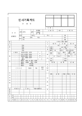 인사기록카드 인사기록카드